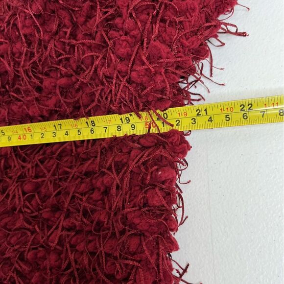 NWT Kut From The Kloth Red Shaggy Eyelash Fringed Sweater Jacket Women Medium - Picture 11 of 14